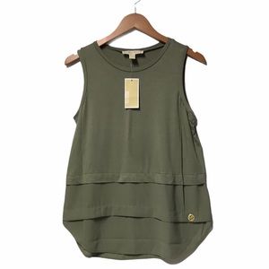 MICHAEL KORS Army Green Basics Top